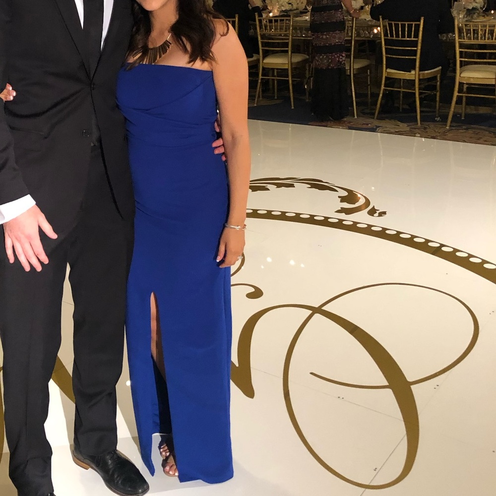 Royal Blue Strapless Dress